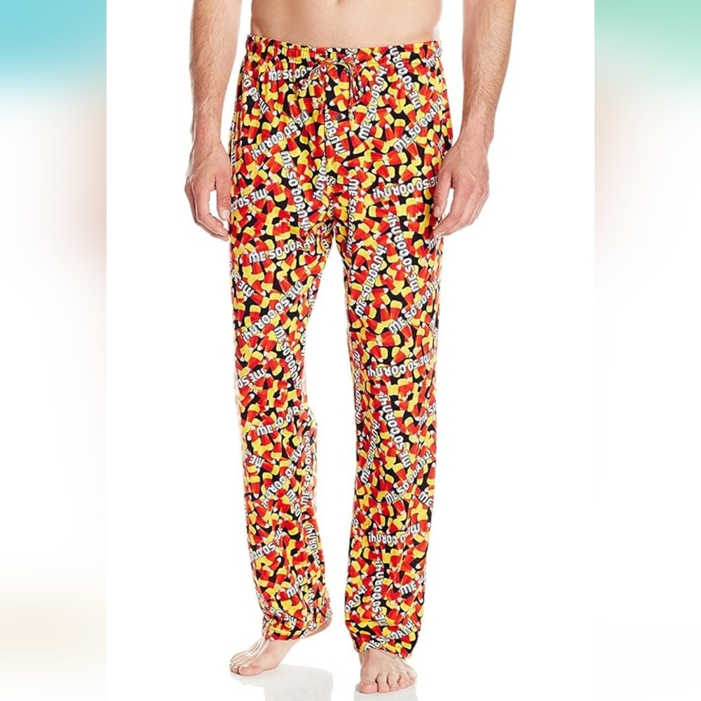 Under Disguise Men's Corn Candy PJ Pants Halloween Joke Corny Large Pajama Sleep